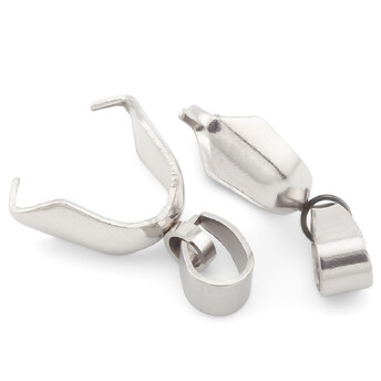 Держатель для подвески с петлей нержавеющая сталь 4 шт. 20х5 мм Платина