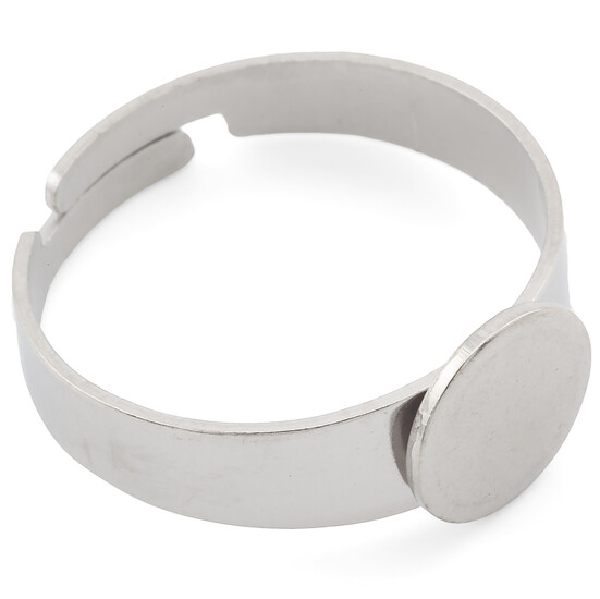 Основа для кольца нержавеющая сталь 4 шт. 16,7х0,6 мм платформа 8 мм Платина