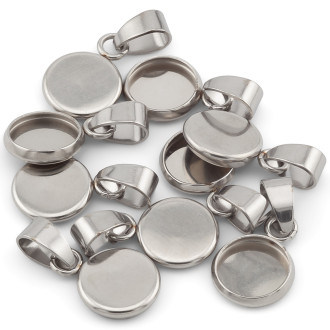 Основа для кулона нержавеющая сталь 5 шт. 8х2 мм Платина