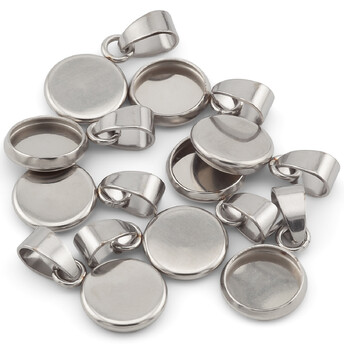 Основа для кулона нержавеющая сталь 5 шт. 8х2 мм Платина