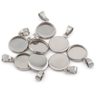 Основа для кулона нержавеющая сталь 5 шт. 10х2 мм Платина