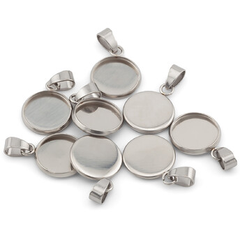 Основа для кулона нержавеющая сталь 5 шт. 10х2 мм Платина