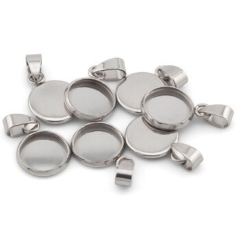 Основа для кулона нержавеющая сталь 5 шт. 12х2 мм Платина