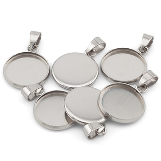 Основа для кулона нержавеющая сталь 5 шт. 14х2 мм Платина