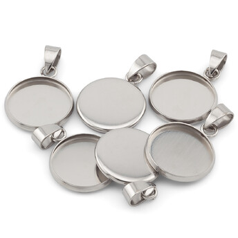 Основа для кулона нержавеющая сталь 5 шт. 14х2 мм Платина