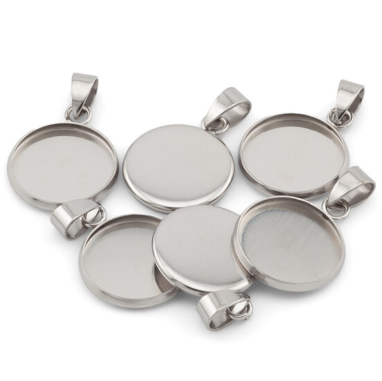 Основа для кулона нержавеющая сталь 5 шт. 14х2 мм Платина
