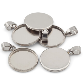 Основа для кулона нержавеющая сталь 5 шт. 16х2 мм Платина