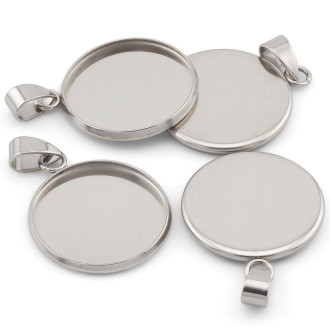 Основа для кулона нержавеющая сталь 5 шт. 18х2 мм Платина