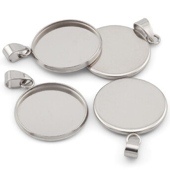 Основа для кулона нержавеющая сталь 5 шт. 18х2 мм Платина