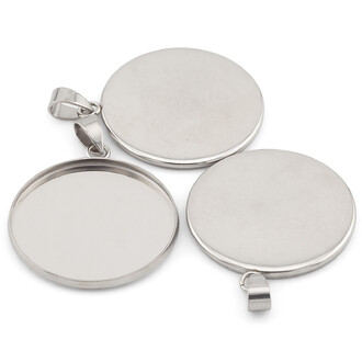 Основа для кулона нержавеющая сталь 5 шт. 25х2 мм Платина