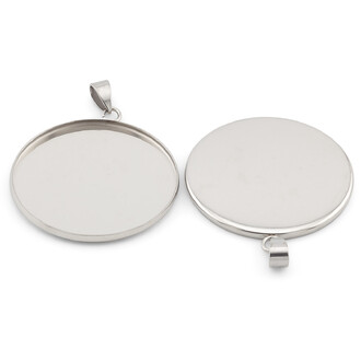 Основа для кулона нержавеющая сталь 5 шт. 30х2 мм Платина