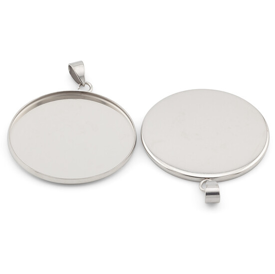 Основа для кулона нержавеющая сталь 5 шт. 30х2 мм Платина