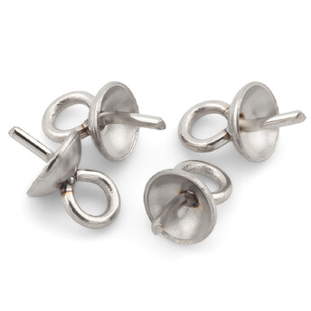 Держатель бусин нержавеющая сталь 10 шт. 4х7 мм Платина