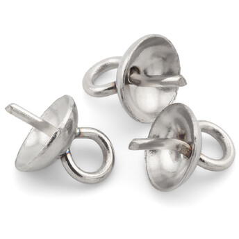 Держатель бусин нержавеющая сталь 10 шт. 5х7 мм Платина