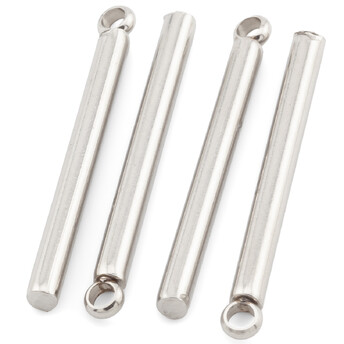 Кулон подвеска Стержень цилиндр нержавеющая сталь 5 шт. 20х2 мм Платина