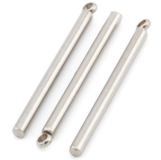 Кулон подвеска Стержень цилиндр нержавеющая сталь 5 шт. 25х2 мм Платина