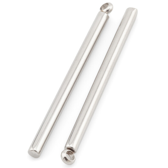 Кулон подвеска Стержень цилиндр нержавеющая сталь 5 шт. 30х2 мм Платина