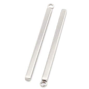 Кулон подвеска Стержень прямоугольный нержавеющая сталь 5 шт. 30х2 мм Платина