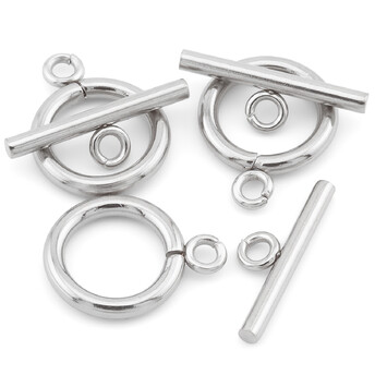 Замок Тогл нержавеющая сталь 4 шт. 16 мм/12 мм Платина