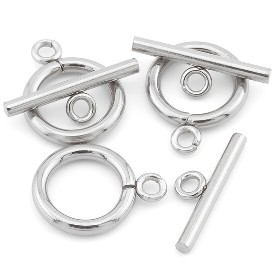 Замок Тогл нержавеющая сталь 4 шт. 16 мм/12 мм Платина