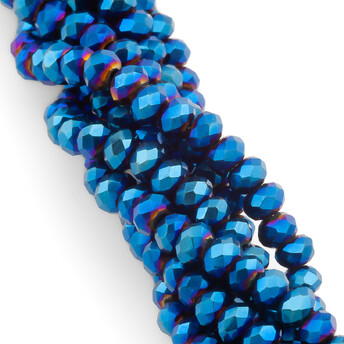 Бусины Swarovski огранка рондель 3х2 мм Ø 0,8 мм +-175 шт. Синий АВ_041_3х2-041