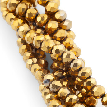 Бусины Swarovski огранка рондель 3х2 мм Ø 0,8 мм +-175 шт. Золото_086_2ZCB-086