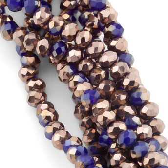 Бусины Swarovski огранка рондель 3х2 мм Ø 0,8 мм +-175 шт. Синее золото АВ_046_3х2-046