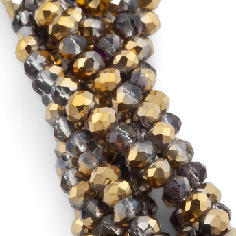 Бусины Swarovski огранка рондель 3х2 мм Ø 0,8 мм +-175 шт. Золотая роза АВ 042_3х2-042