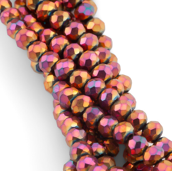 Бусины Swarovski огранка рондель 3х2 мм Ø 0,8 мм +-175 шт. Красное золото АВ_045_3х2-045