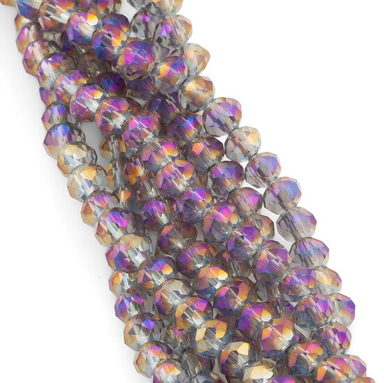 Бусины Swarovski огранка рондель 3х2 мм Ø 0,8 мм +-175 шт. Фиолетово-Синий АВ_043_3х2-043