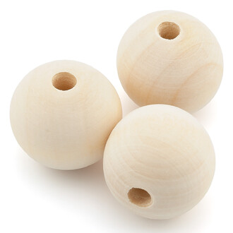 Бусины деревянные 8 шт. 25 мм отверстие 5 мм Натуральный