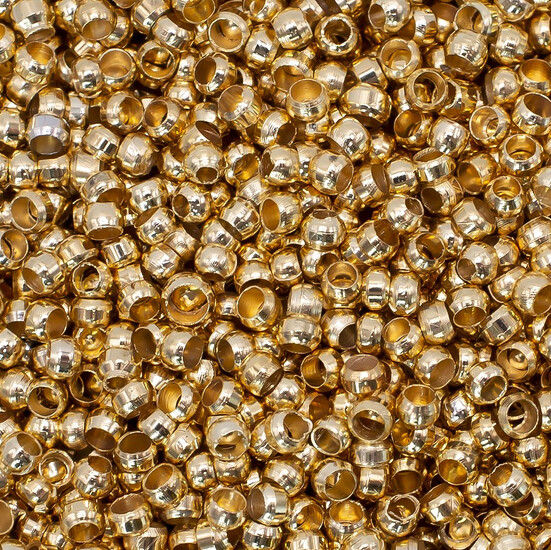 Кримпы стопперы Beads stuff 2 мм внутр. 1 мм Золотистый +-100 шт.