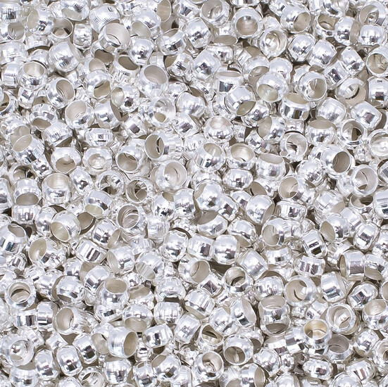 Кримпы стопперы Beads stuff 2 мм внутр. 1 мм Серебристый +-100 шт.