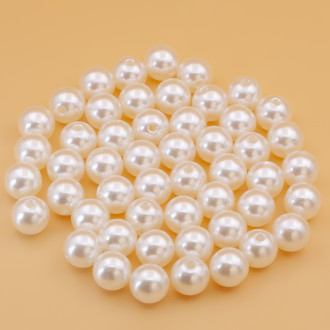Бусины пластиковые имитация жемчуга 10 мм +-25 г (+-54 шт.)