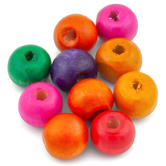 Деревянные бусины 14х13 мм Ø 4,2 мм Разные цвета +-50 г (+-55 шт.)