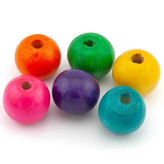 Деревянные бусины 20х18 мм Ø 4,5 мм Разные цвета +-50 г (+-20 шт.)