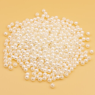 Бусины пластиковые имитация жемчуга 4 мм отв.1 мм +-15г (+-470 шт.)