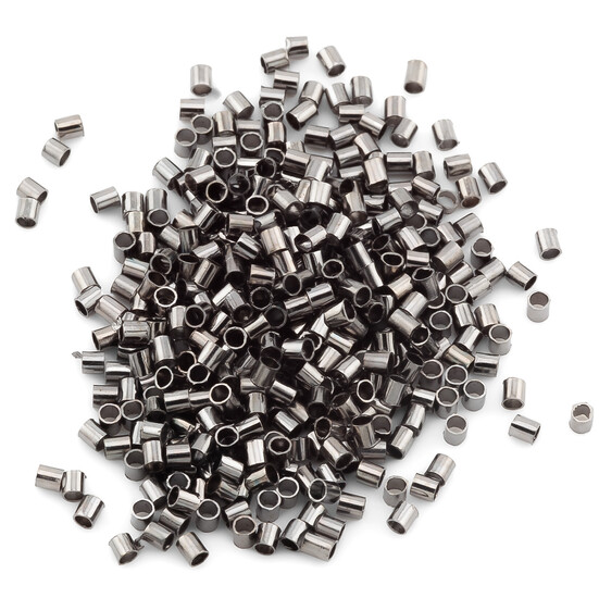Стопперы (кримпы) фиксатор Трубочка 1,5х1,5 мм Черный Никель +-350 шт.