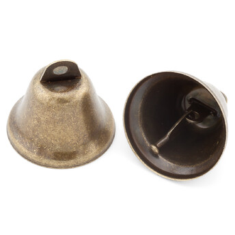 Колокольчик подвеска, размер 35х38мм, цвет Бронза, 2шт.