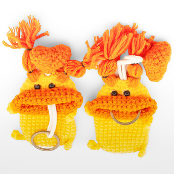 Чехол Веселый монстр, вязаный, размер 9х6см, длина 20см, цвет Желтый, 1шт.