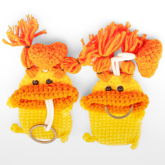 Чехол Веселый монстр, вязаный, размер 9х6см, длина 20см, цвет Желтый, 1шт.