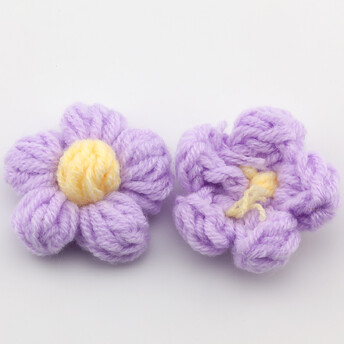 Цветок вязаный 5 лепестков 5 см 1 шт. Сиреневый