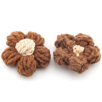 Цветок вязаный 5 лепестков 5 см 1 шт. Коричневый