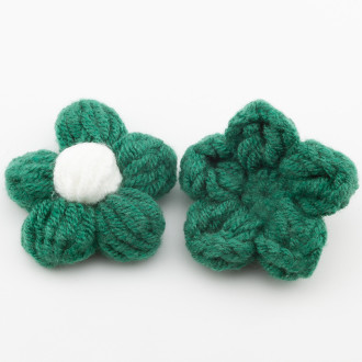 Цветок вязаный 5 лепестков 5 см 1 шт. Зеленый