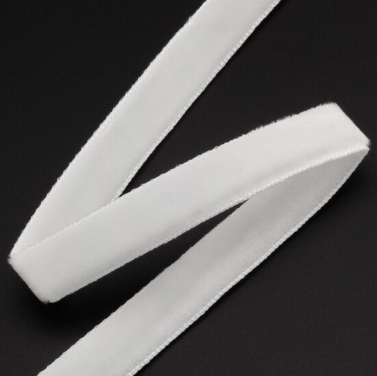 Лента бархатная, двухсторонняя 1 см 1 м Белый