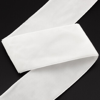 Лента бархатная, двухсторонняя 3,2 см 1 м Белый