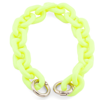 Цепь пластиковая декор телефона/сумки с карабинами (20 мм) 27,5х1,8 см 1 шт. Лимонный