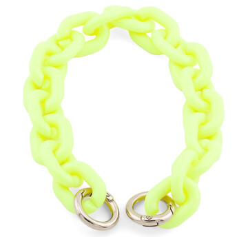 Ланцюг пластиковий декор телефону/сумки з карабінами (20 мм) 27,5х1,8 см 1 шт. Лимонний