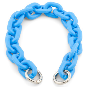 Цепь пластиковая декор телефона/сумки с карабинами (20 мм) 27,5х1,8 см 1 шт. Голубой