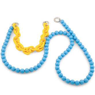 Держатель телефона декор чехла на шею/руку 86х1,2 см/28х1,8 см 1 шт. Синий с желтым